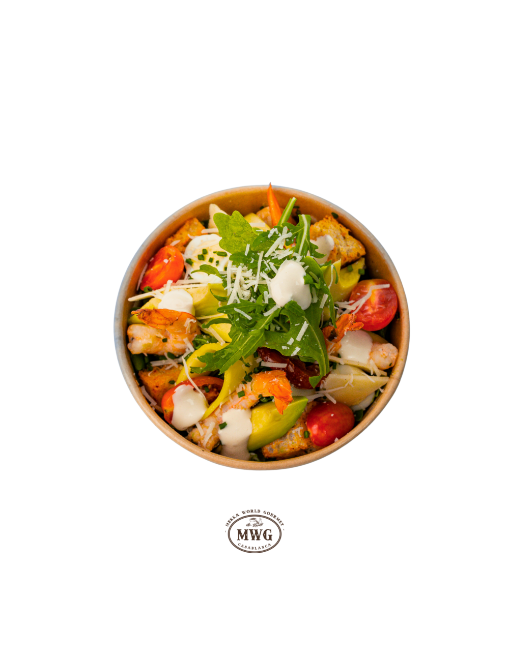 Salade César aux gambas